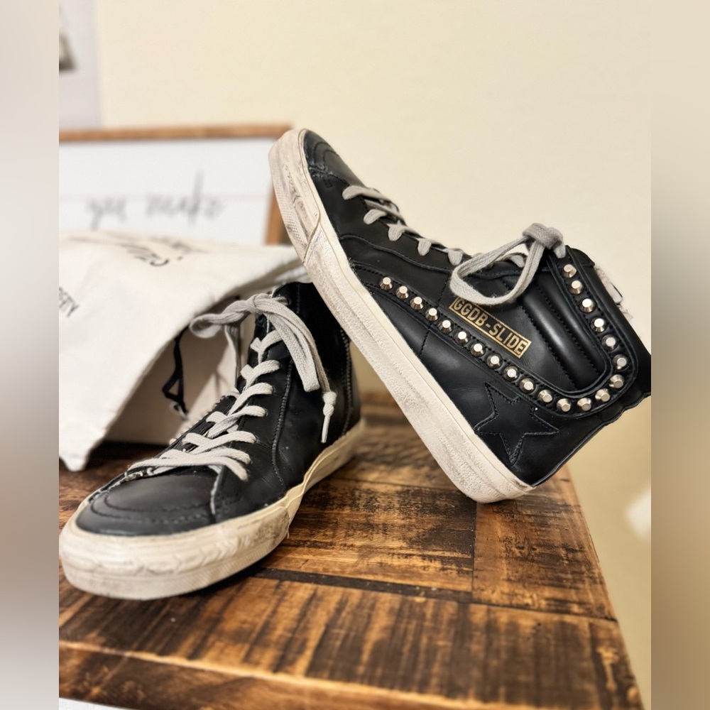 Golden Goode Women's Slide black with studs - Picture 4 of 10